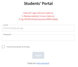 evsu portal|takoradi technical university student portal.